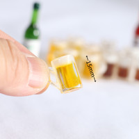 Venta al por mayor de accesorios en miniatura de resina para casa de muñecas: tazas de cerveza, detalles de espuma realistas para dioramas de pub, fundición, Navidad, Pascua