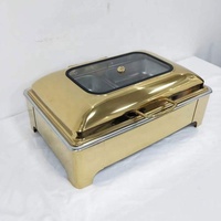 Ensemble d'ustensiles de cuisine or restauration commerciale bougie marmite chauffante électrique chauffe-plat présentoir buffet alimentaire réchauffeur