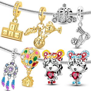 Abalorio Colgante de Plata de Ley 925 con Diseño de Fútbol y <span class=keywords><strong>Atrapasueños</strong></span>, con Circonita Cúbica, Regalo para Mamá, Compatible con Pulseras y Collares Originales, Joyería DIY - Product Image 1