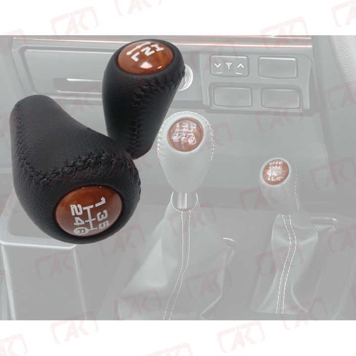 Leather Carbon Fiber Shift Head Manual Gear Shift Knob for Toyota Hilux ...