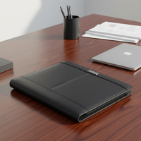 Porte-documents A4 en cuir PU avec logo personnalisé, sac multifonctionnel pour dossiers, papeterie de bureau personnalisable, sacs de conférence