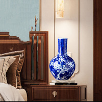 Jingdezhen — vase en céramique antique, style Ming et Qing, en céramique bleu et blanc