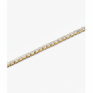 Bracelet tennis en diamant de laboratoire taille émeraude avec sertissage clos, Bracelets et joncs élégants en diamant - Product Image 1