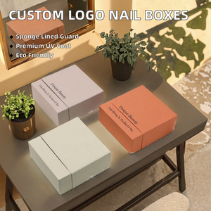 Boîte à cosmétiques pour ongles press-on, personnalisable avec logo, en carton recyclable de haute qualité, haut de gamme, colorée, tendance, gaufrée, avec revêtement UV et doublure en éponge - Product Image 2