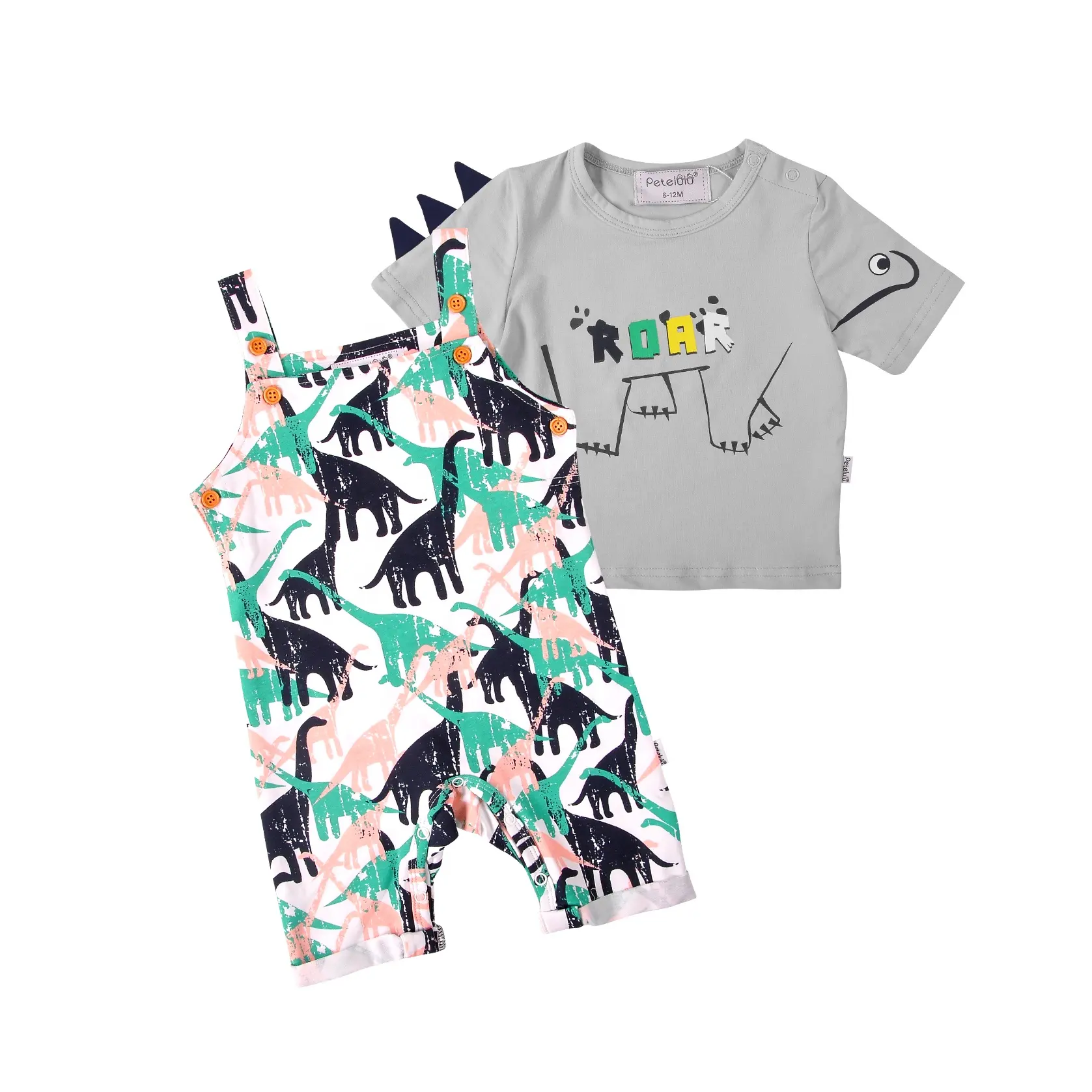 Conjunto de ropa para niños pequeños, ropa de manga corta con estampado bonito, a la moda, para bebés