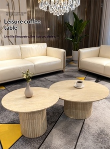 Thiết kế mới nhà Tatami bàn trà nhỏ thiết kế chủ nhật phong cách bàn trà tròn thiết lập ban công đá lưu trữ Bàn cà phê thấp - Product Image 2