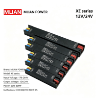 Fuente de Alimentación Conmutada de Voltaje Constante AC-DC 24V 60W, Totalmente Encapsulada, con Protección Múltiple, para Iluminación de Gabinetes e Inundación LED