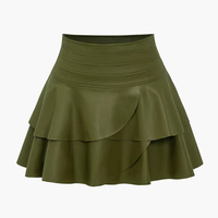 Haute qualité femmes rétro taille haute jupe plissée élégant quatre saisons couleur unie mode grande taille vêtements