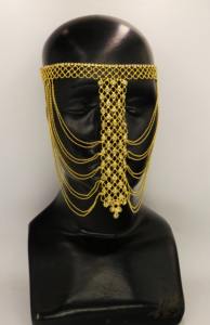 Moda señora boda velo geométrico encanto cara máscara Color borla cuentas piedra diamantes de imitación máscara para mujer fiesta graduación joyería - Product Image 5