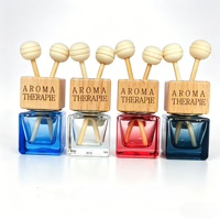 Offre Spéciale – Flacons Diffuseurs de Parfum Vides en Verre Carré de 8 ml pour Voiture, à Suspendre à l'Aération, avec Bouchon en Bois, Rechargeables