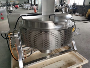 Marmite à gaz de 300 L, marmite à vapeur à gaz, marmite à mélanger efficace pour les bonbons, les sauces, la viande, les légumes, les soupes - Product Image 2