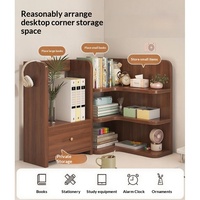 Étagère d'angle de bureau minimaliste écologique en panneaux de contreplaqué, grande capacité, surface mélaminée, pour chambre à coucher
