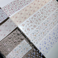10 Rouleaux de 4*50cm de Films de Transfert 3D pour Ongles à Motifs Floraux Rose, Bleu, Blanc, Petits Autocollants Floraux pour Nail Art, Manucure French pour Salon de Manucure