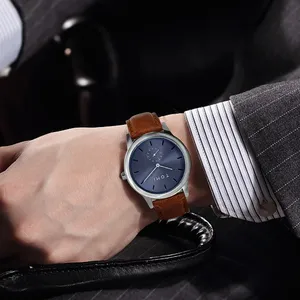 Reloj de Pulsera TOMI T088 para Hombre, Diseño de <span class=keywords><strong>Dos</strong></span> Agujas, Estilo Casual <span class=keywords><strong>y</strong></span> Minimalista, Reloj de Cuarzo con Correa de Cuero, Caja para Reloj - Product Image 5
