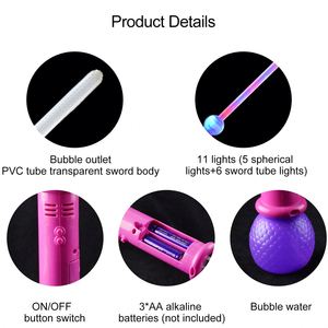Ishine Épée à bulles LED 25 pouces, machine magique automatique avec bouteille de 95 ml, jouet portable pour enfants, idéal pour les événements extérieurs et les cadeaux promotionnels - Product Image 5