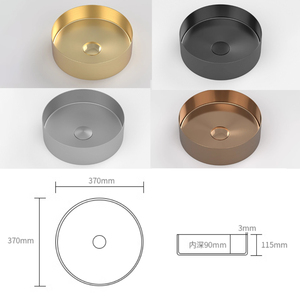 Lavabo in oro spazzolato per <span class=keywords><strong>bagno</strong></span> Hotel lavabo 304 in <span class=keywords><strong>acciaio</strong></span> inox lavabo a mano moderno lusso rotondo lavandini - Product Image 5