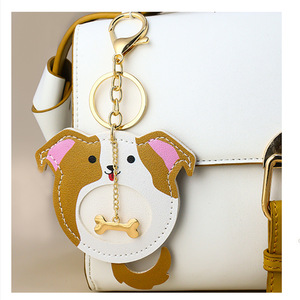 PU <b>leather</b> <b>keychain</b> mirror pendant, portable cartoon mirror, one-way mirror, makeup mirror, gift mirror, giveaway. - Product Image 3