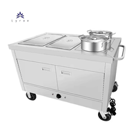 LYROE Commercial Hotel Food Catering Service Electrique Acier Inoxydable Steamtable Chauffage Bain Marie Pan Slot Buffet Counter