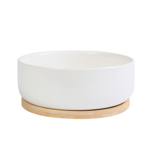 Pot de fleurs rond en céramique minimaliste moderne, grande taille, blanc, pour plantes vertes, bonsaï, avec trou de drainage, pour la maison, le bureau ou le jardin - Product Image 4