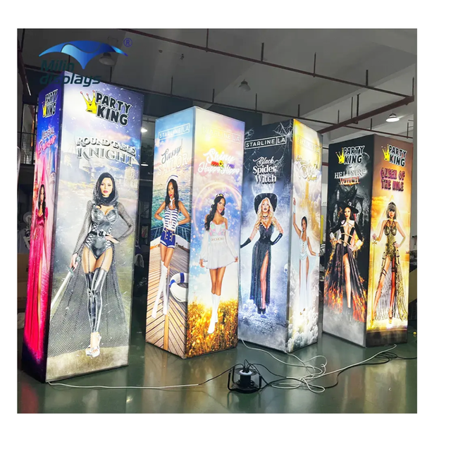 High Lighting Aluminum Cube Lighting Box OEM Printing Fabric Advertising Square Cuboid Light Box for Party Event Exhibition
