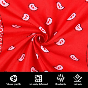 Bandanas carrées classiques en coton polyester recyclé à 100 % avec logo imprimé personnalisé par sublimation en gros - Product Image 5