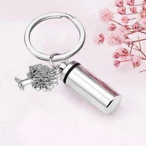Hot bán thép không gỉ Quan Tài Mô hình vật nuôi urn Mặt dây chuyền hiện đại cuộc sống cây Thủy Tinh nước hoa chai Keychain cho chó và mèo - Product Image 2