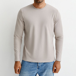 Herstelleranfertigung Komfort-Baumwoll-Langarmshirts Dehnbare Rundhals-Thermoshirts Lässige T-<span class=keywords><strong>Shirts</strong></span> für Herren - Product Image 1