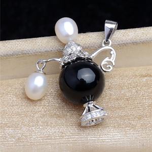 Pendentif en argent S925 en forme de perle baroque, 3 perles avec trou traversant, support vide, 5586 Alara, pendentif de lampe, composants de bijoux - Product Image 2