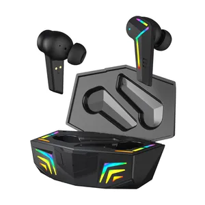 Tws Earphone Sentuh Olahraga Nirkabel, Earbud Gaming Tanpa Kabel Lampu LED untuk PS5