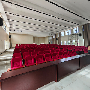 Chaises de théâtre empilables rembourrées en métal à prix de gros pour meubles d'auditorium, chaise d'église rembourrée - Product Image 2