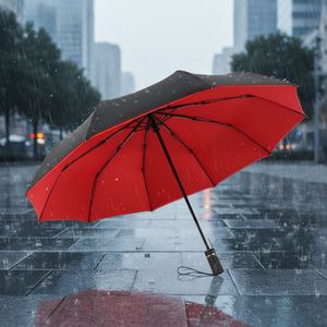 Trending Style Business Upside Down 8 Color Selections Classic Girl 3-folding <b>Umbrella</b> for Women - Product Image 4