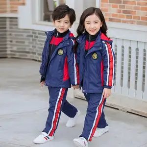 RG-秋冬梭织棉涤纶面料日本夹克和裤子套装男女通用幼儿园校服