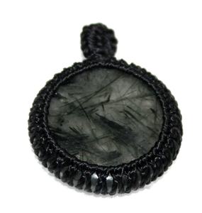 Colgante de cabujón de piedras preciosas surtidas naturales de estilo bohemio al por mayor con cordón de macramé para budismo - Product Image 4