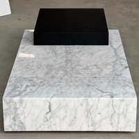 Moderne Luxe Qualité Prix Pas Cher Moderne Table D'appoint Nordic Kaia Calacatta Viola Marbre Plinthe Bloc Grande Table Basse Salon