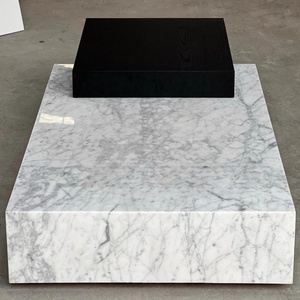 ModernLuxury Calidad Precio barato Mesa auxiliar moderna Nordic <span class=keywords><strong>Kaia</strong></span> Calacatta Viola Mármol Zócalo Bloque Mesa de centro grande Sala de estar - Product Image 4