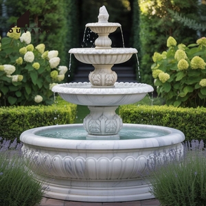 Fuente de Agua de Mármol Blanco Natural con Diseño de Leones, Moderna y Sencilla, para Decoración de Exteriores de Villas y Mansiones, en <span class=keywords><strong>Venta</strong></span> - Product Image 4