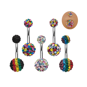 Multi sfera di cristallo <span class=keywords><strong>ombelico</strong></span> anelli di vendita calda <span class=keywords><strong>Piercing</strong></span> all'<span class=keywords><strong>ombelico</strong></span> <span class=keywords><strong>In</strong></span> Stock di moda gioielli per il corpo - Product Image 1