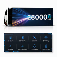 Batterie de drone étanche XINGTO 6S à semi-conducteurs 28000mAh 22.2V 340Wh/kg 10C IP67 pour FPV VTOL UAV, puissance OEM en gros, 800-1000 cycles