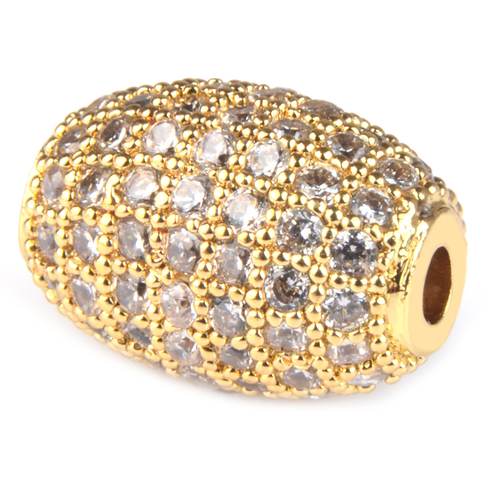 cubic zirconia micro pave oval beads