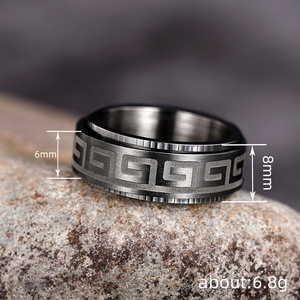 Anello di Design Unico con Motivo Testurizzato Rotante, Tendenza Scura di Lusso Leggero - Product Image 3