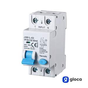 Interruptor Diferencial Gloca JXB1L-63 1P+N C32 30mA 6kA RCBO Montaje DIN - Product Image 2