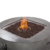 Brasero à gaz en métal MgO de 42 pouces avec pare-vent en verre, 40000 BTU, propane, écologique, certifié ETL CE, autoportant, sans fumée, pour jardin