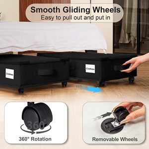Naduo tổ chức Túi giày quần áo chăn underbed container dây kéo dưới giường hộp lưu trữ với bánh xe - Product Image 2