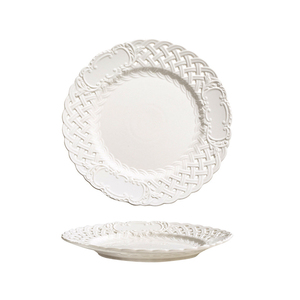 Rétro En Relief Évider <span class=keywords><strong>Bambou</strong></span> Motif <span class=keywords><strong>Assiettes</strong></span> En Céramique Ensemble Dîner Salade Plateau De Service Plats pour Nordic Ménage Restaurant - Product Image 1