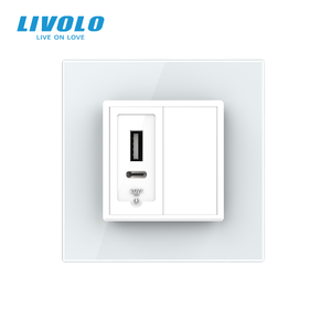 Enchufe USB <span class=keywords><strong>LIVOLO</strong></span> UK de 20W 1A1C con Carga Rápida, Modular, Apto para Caja Trasera Tipo 86, para HK, Malasia, Singapur, Catar, Hoteles y Villas - Product Image 3