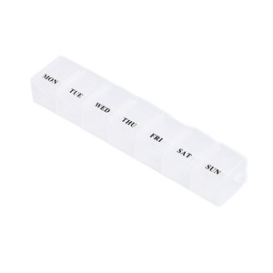 Organizador de pastillas con 7 compartimentos, caja de medicamentos semanal hermética con tapa abatible y cadena para uso doméstico - Product Image 4