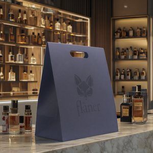 Mua sắm sang trọng bao bì chết cắt xử lý tùy chỉnh logo màu đen thiết kế mờ mang vẻ đẹp in cao cấp Túi Quà Tặng Giấy - Product Image 1