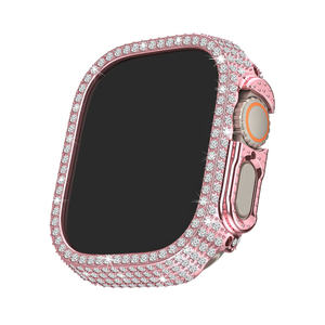 Étui Bling pour <span class=keywords><strong>Apple</strong></span> <span class=keywords><strong>Watch</strong></span> <span class=keywords><strong>Ultra</strong></span> 49mm dur PC étui de <span class=keywords><strong>Protection</strong></span> complet en strass accessoires pour IWatch Diamond Frame Face Cover - Product Image 1