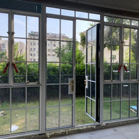 Ventana Abatible de Vidrio Curvo de Aleación de Aluminio, Ventana Francesa Retro, Ventanas Arqueadas y Elegantes para Apartamentos