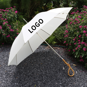 Paraguas recto con mango de bambú de tamaño estándar, diseño de grafiti, control automático por botón, protección UV, resistente al viento, paraguas de sol personalizados. - Product Image 6